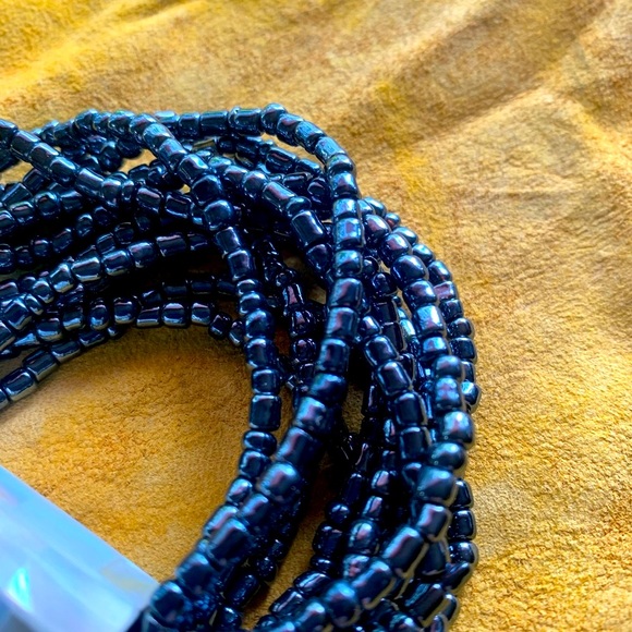 Abalone & “Mostacilla” beaded elastic bracelet stretch possible hematite new - Picture 5 of 7